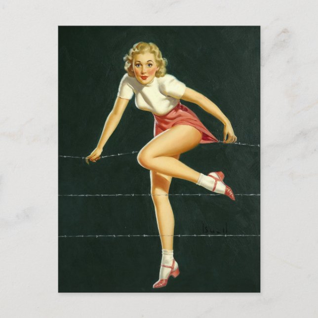 Cartão Postal Pino superior da cerca do arame farpado (Frente)