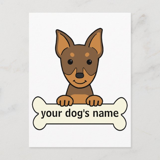 Cartão Postal Pinscher Miniatura Personalizada (Frente)