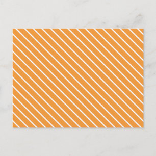 Cartão Postal Pinstripes diagonais - laranja e branco