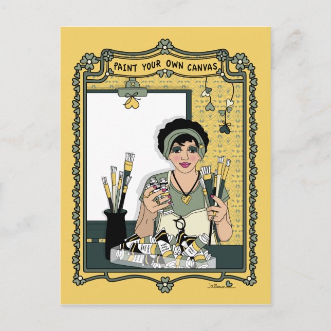 Cartão Postal Pinta sua própria Canvas_C_ Postal (Frente)