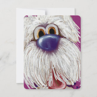 Cartão Postal Pintado com Cachorro Feliz e Ansioso