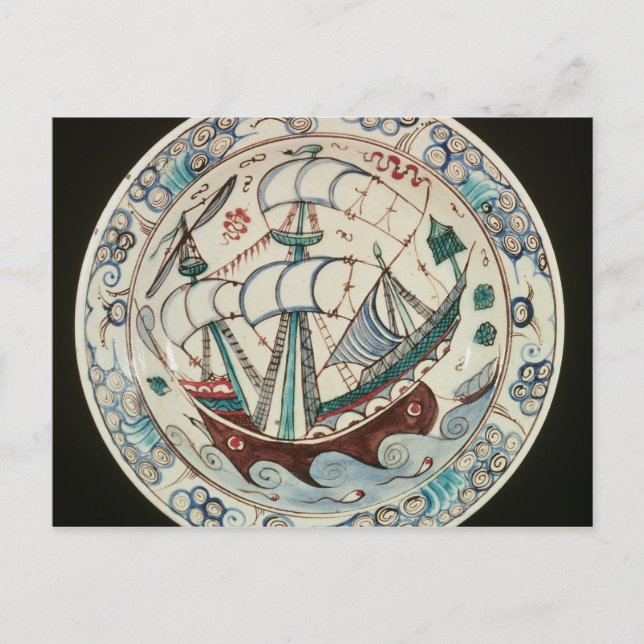 Cartão Postal Pintado com um navio (Frente)