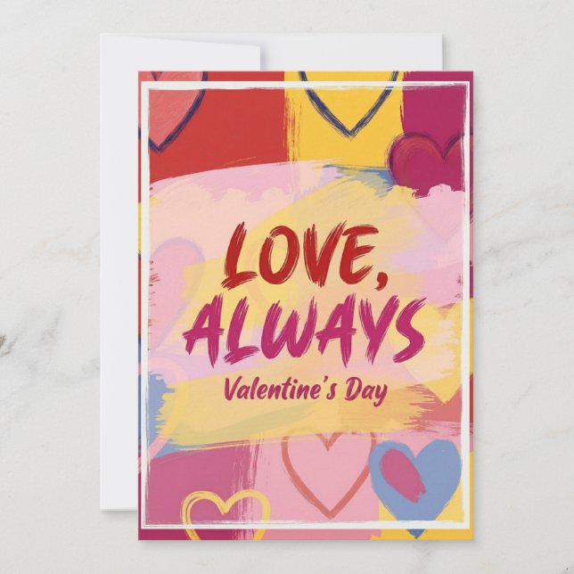 Cartão Postal Pintado de Dia dos Namorados em Pop  (Frente)