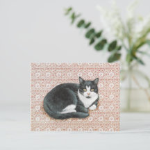 CARTÃO POSTAL PINTADO POR GATO