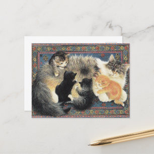 CARTÃO POSTAL PINTADO POR GATO