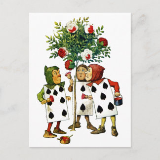 Cartão Postal Pintando as Rosas da Rainha em Alice no País das M