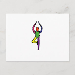 Cartão Postal Pintar a pose de ioga de árvore.