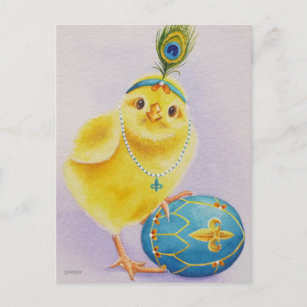 Cartão Postal Pintinho n.o 1 e Ovos de Páscoa