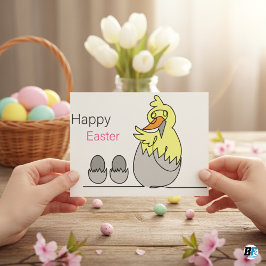 Cartão Postal Pintinhos da Vintage elegante em Páscoas