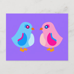 Cartão Postal Pintinhos de arte