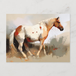 Cartão Postal Pinto Horse Watercolor