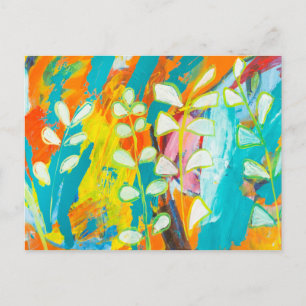 Cartão Postal Pintor Acrilico Floral Multicolor O Abstrato