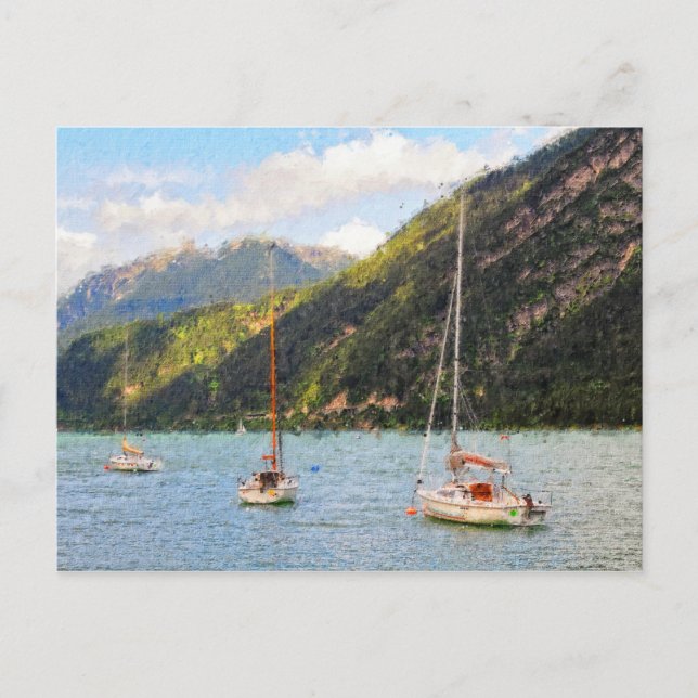 Cartão Postal Pintor de petróleo Lago Achensee, Áustria, Tirol B (Frente)