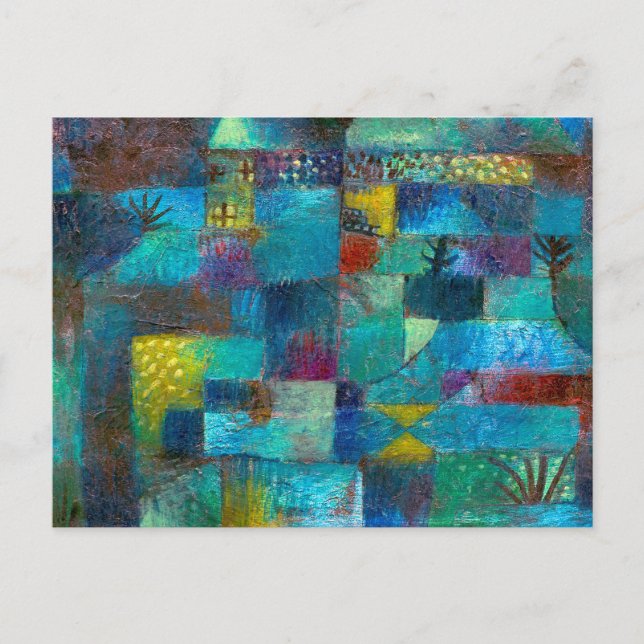 Cartão Postal Pintor do jardim terraçado (1920) de Paul Klee (Frente)