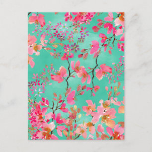Cartão Postal Pintor manual elegante primavera floral