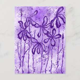 Cartão Postal Pintor violeta e lírios