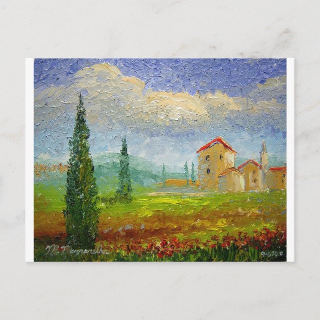 Cartão Postal Pintura a óleo da Toscana (Frente)