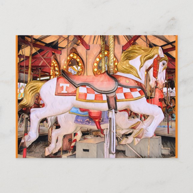Cartão Postal pintura a óleo de cavalo de Carousel do Tennessee (Frente)