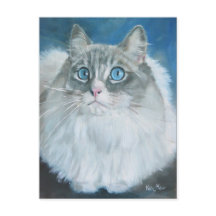 Pintura a óleo de gato Ragdoll