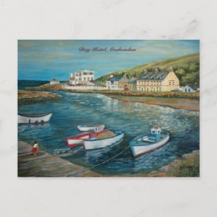 Cartão Postal Pintura a óleo do Bay Hotel Cushendun por Joanne