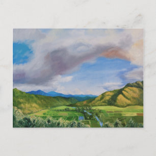 Cartão Postal Pintura a óleo do Havaí no Vale do Hanalei