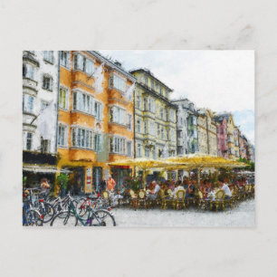 Cartão Postal Pintura a óleo do Tirol Innsbruck Cityscape