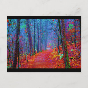 Cartão Postal Pintura a Óleo Floresta de Luz Negra