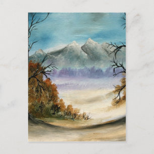 Cartão Postal pintura a óleo paisagem montanhas rochosas