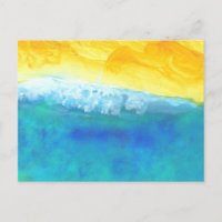 Pintura Abstrata de Paisagem Marinha Vibrante e Ou