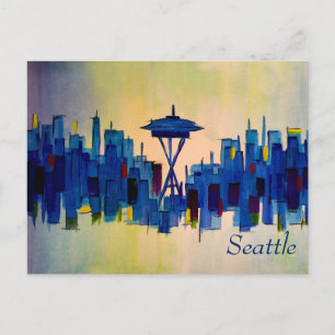 Cartão Postal pintura abstrato de Seattle Washington