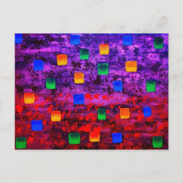 Cartão Postal Pintura acrílica colorida Abstrato moderna
