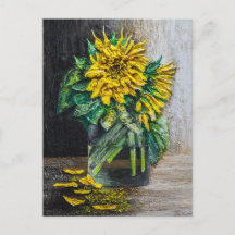 Pintura Acrílica de Natureza Morta de Girassóis