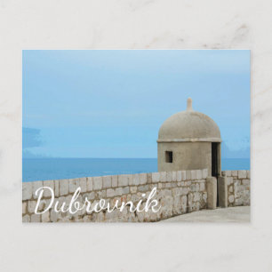 Cartão Postal Pintura aquosa da parede da cidade de Dubrovnik