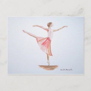 Cartão Postal Pintura aquosa de Ballerina