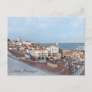 Cartão Postal Pintura aquosa do distrito de Alfama em Lisboa