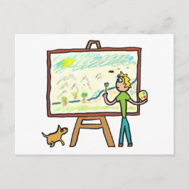 Cartão Postal Pintura Artista