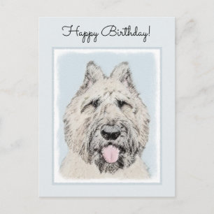 Cartão Postal Pintura Bouvier des Flandres - Arte Cachorra Origi