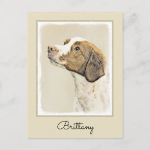 Cartão Postal Pintura Brittany - Arte Cachorra Original