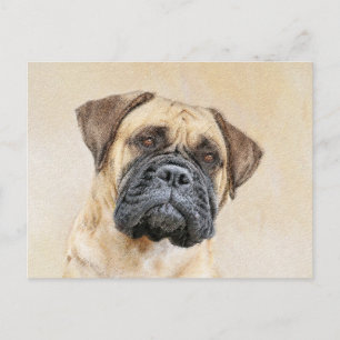 Cartão Postal Pintura Bullmastiff - Arte Cachorra Original