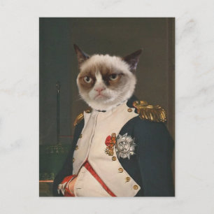 Cartão Postal Pintura Clássica de Gato Grumpy