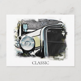 Cartão Postal *~* Pintura Clássica Vintage de Carro Antigo Antig