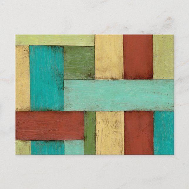 Cartão Postal Pintura Costeira Contempoary Multicolor (Frente)