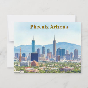 Cartão Postal Pintura da Arizona Phoenix no Skyline no dia segui