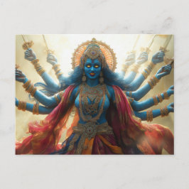 Cartão Postal Pintura da Deusa Hindu Kali Arte Shakti