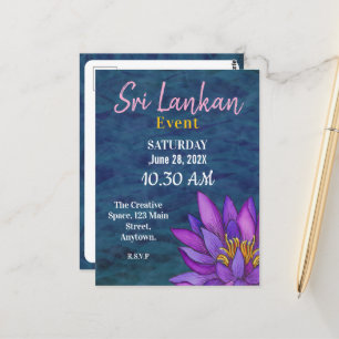 Cartão Postal Pintura da Flor do Sri Lanka Lotus
