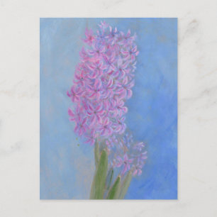 Cartão Postal Pintura da Flor Lilac-Rosa