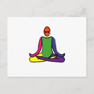 Cartão Postal Pintura da pose de ioga lotus.