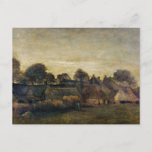 Cartão Postal Pintura da Vila de Vincent van Gogh ao Crepúsculo