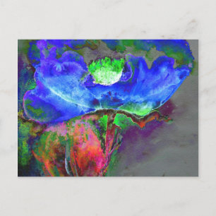 Cartão Postal Pintura de Abstrato azul