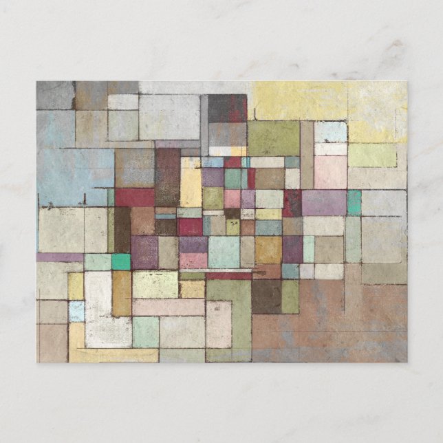 Cartão Postal Pintura de Abstrato de Lattice de Dawn Beach (Frente)